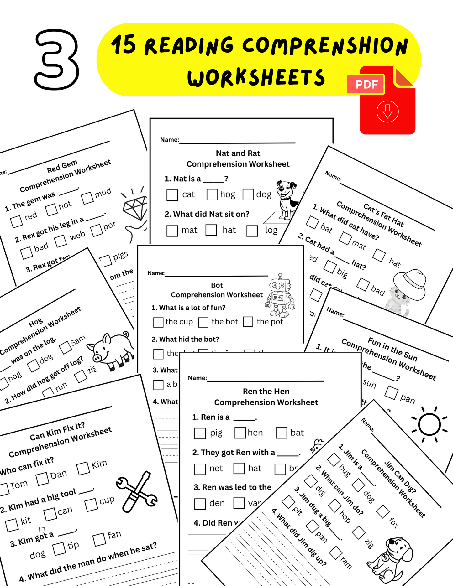 Fun Decodable CVC Story Templates (Edit Images)
